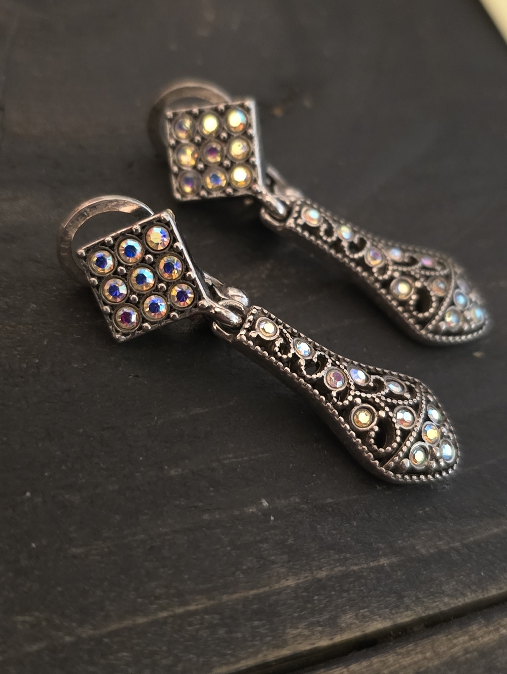 Vintage Rhinestone Drop Earrings
